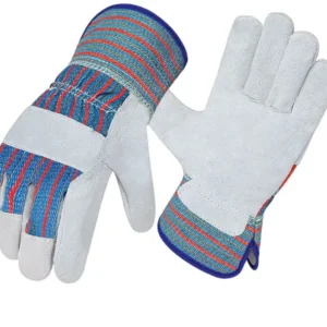 Drilled Cotton Back Premium Fleece Leather Gloves
