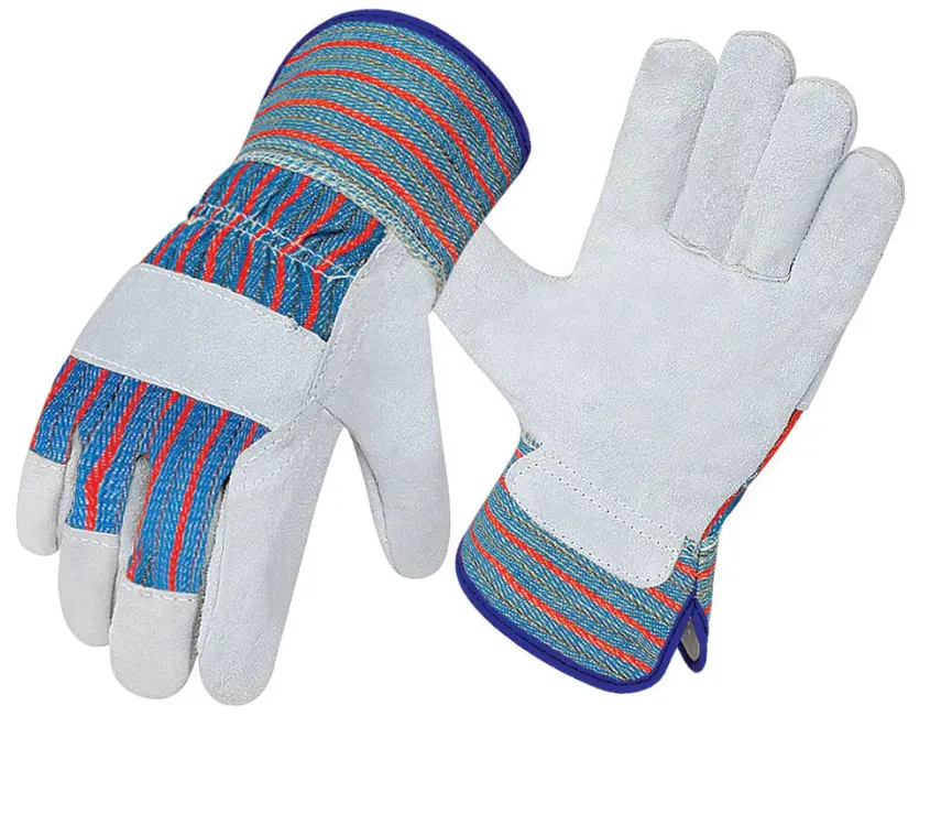 Drilled Cotton Back Premium Fleece Leather Gloves